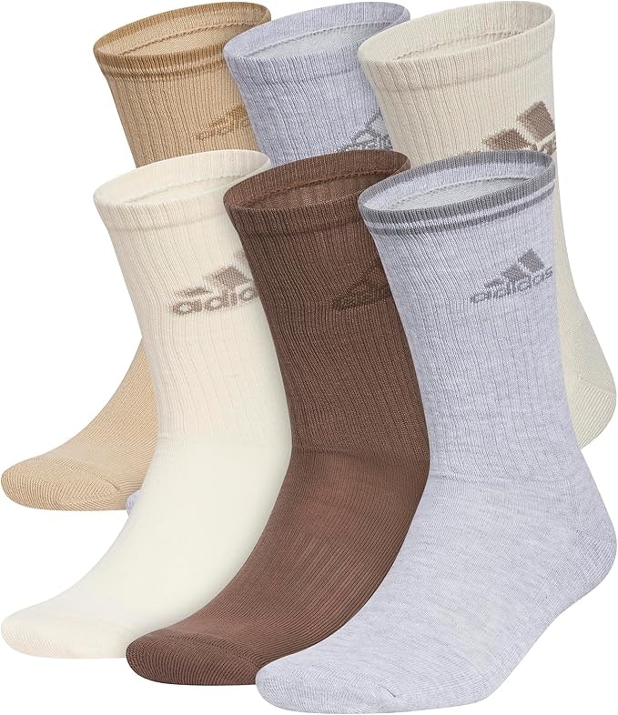 adidas Men's Athletic Cushioned Crew Socks 6-Pack: $13 w/ Prime