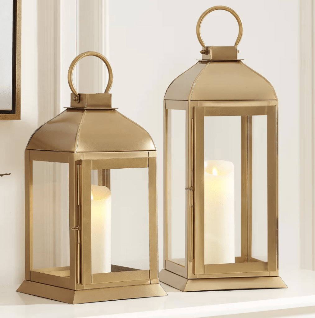 Home Decorators Collection Classic Gold Metal Lantern Candle Holders Set of 2: $107.40 Home Decorators Collection Classic Gold Metal Lantern Candle Holders Set of 2: $107.40