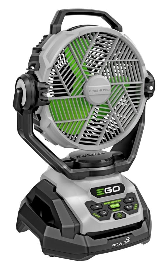 EGO 10" 56V 5-Speed Indoor/Outdoor Misting Jobsite Fan (No Battery): $199 EGO 10" 56V 5-Speed Indoor/Outdoor Misting Jobsite Fan (No Battery): $199