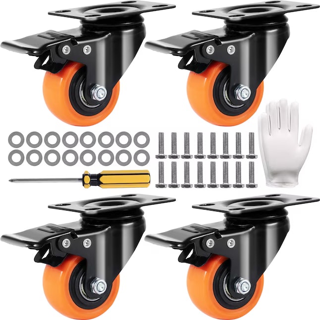 Vevor 2" Swivel Plate Caster Wheels 4-Pack: $15 Vevor 2" Swivel Plate Caster Wheels 4-Pack: $15