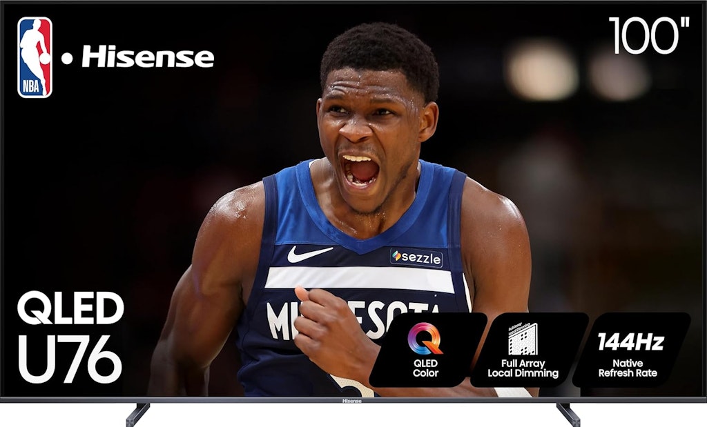 Hisense U76 Series 100U76N 100" 4K HDR QLED HD Google TV: $1,400