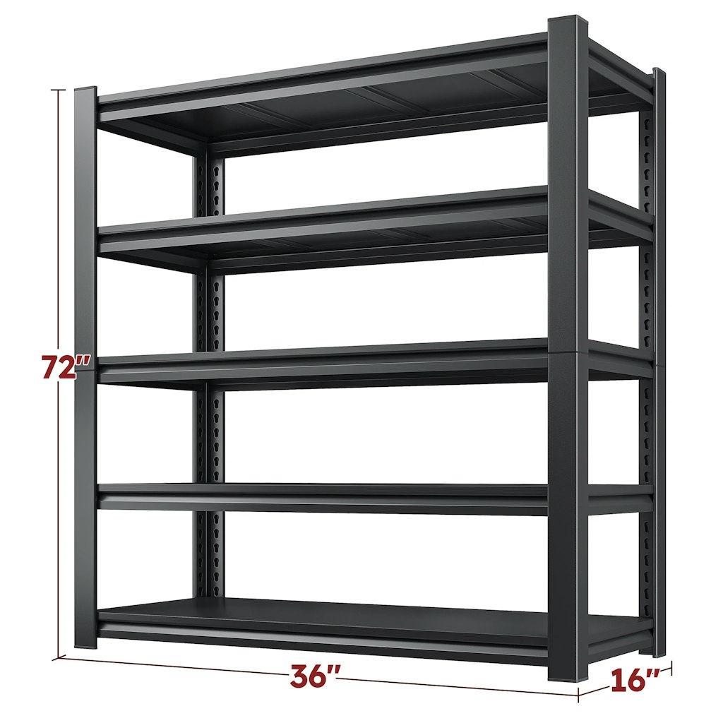 REIBII 72" Heavy-Duty 5-Tier 3,000-lbs. Shelving Unit: $59.96