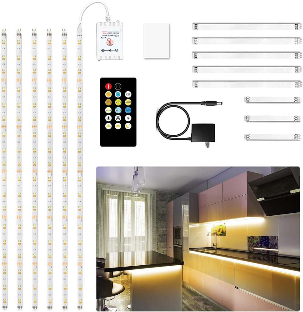 9.8-Foot 6-Piece Under Cabinet Light Kit: $8.99