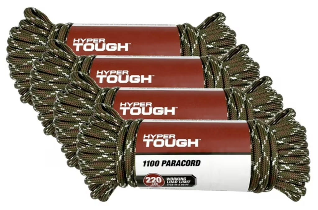 Hyper Tough 7/32" x 50-Ft. Paracord 4-Pack: $24.62 Hyper Tough 7/32" x 50-Ft. Paracord 4-Pack: $24.62