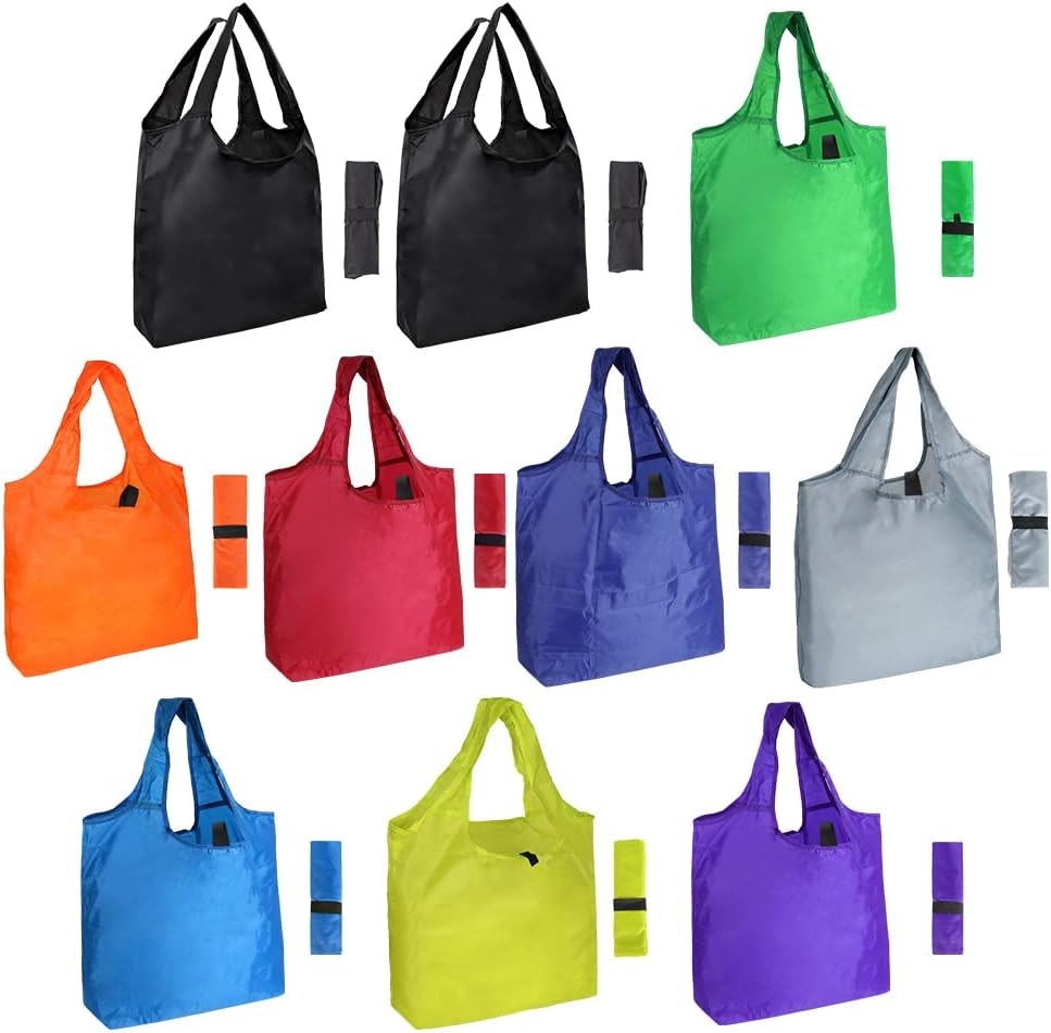 Colorful Folding Reusable Grocery Bag 10-Pack: $6.99 Colorful Folding Reusable Grocery Bag 10-Pack: $6.99