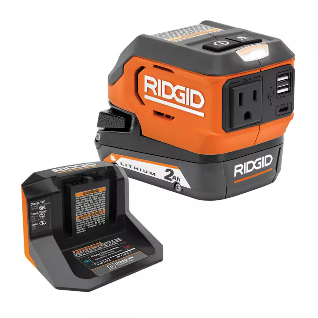 Ridgid 18V Cordless AC Inverter Kit: $89 Ridgid 18V Cordless AC Inverter Kit: $89