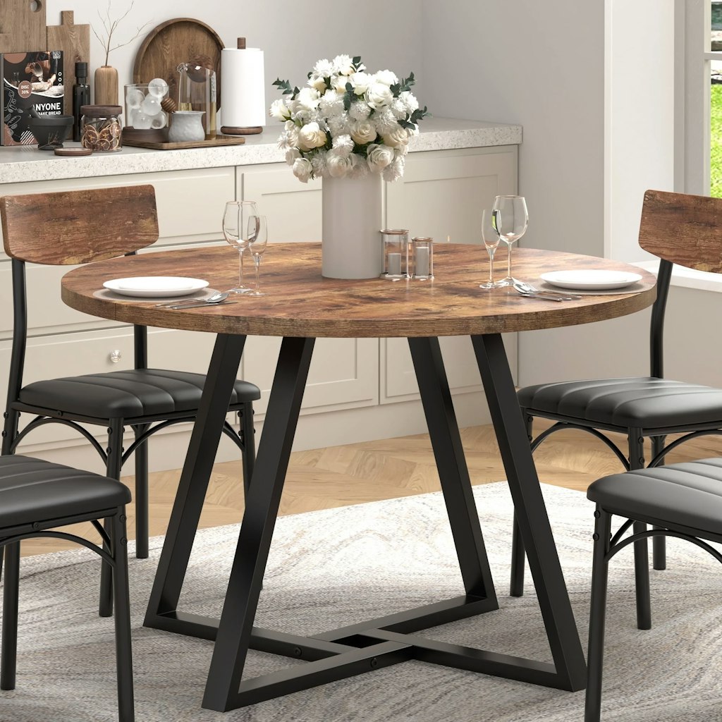 Vipuse 42" Round Wooden Table: $90