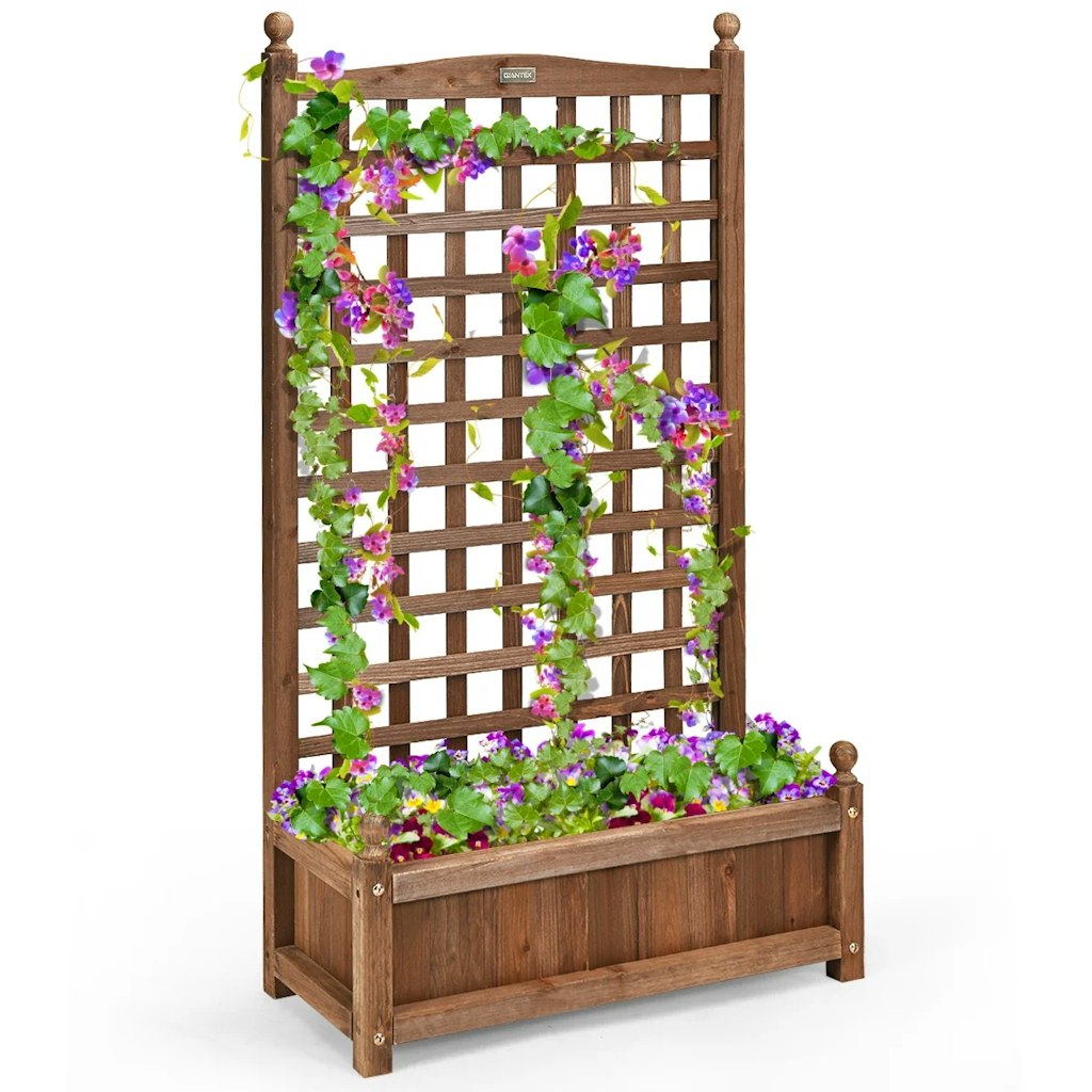Costway Fir Solid Wood Outdoor Planter Box with Trellis: $70 Costway Fir Solid Wood Outdoor Planter Box with Trellis: $70