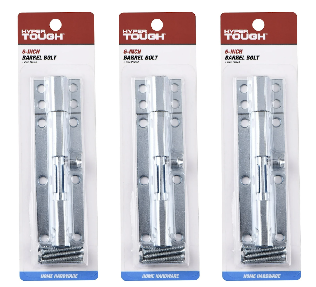 Hyper Tough 6" Barrel Bolt 3-Pack: $21.52 Hyper Tough 6" Barrel Bolt 3-Pack: $21.52