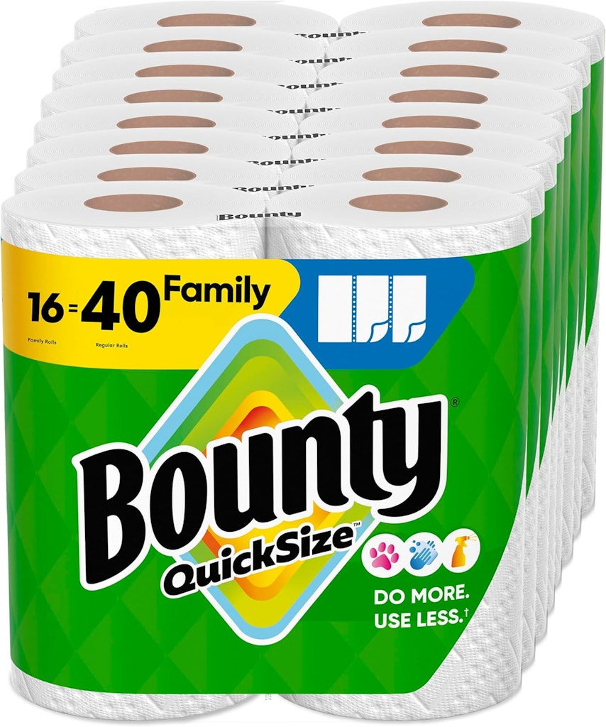 Bounty 16-Count Quick Size Paper Towel Family Rolls: $38 w/ Subscribe & Save