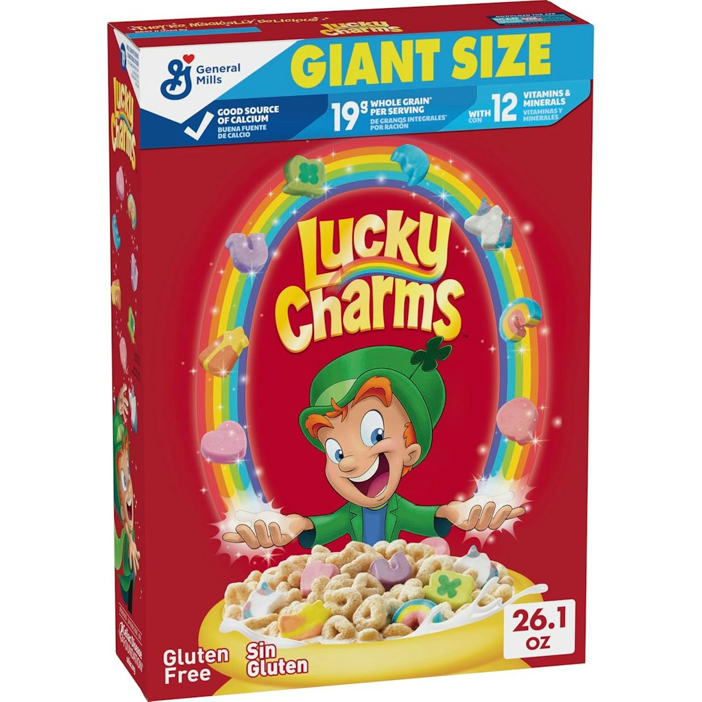 General Mills Lucky Charms 26.1-oz. Giant Size Cereal Box: $2.89