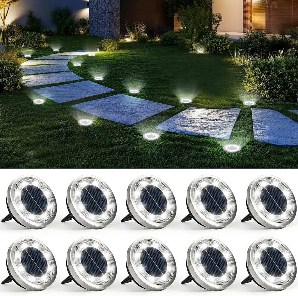 Solpex Outdoor Waterproof Solar Ground Light 10-Pack: $14 w/ Prime