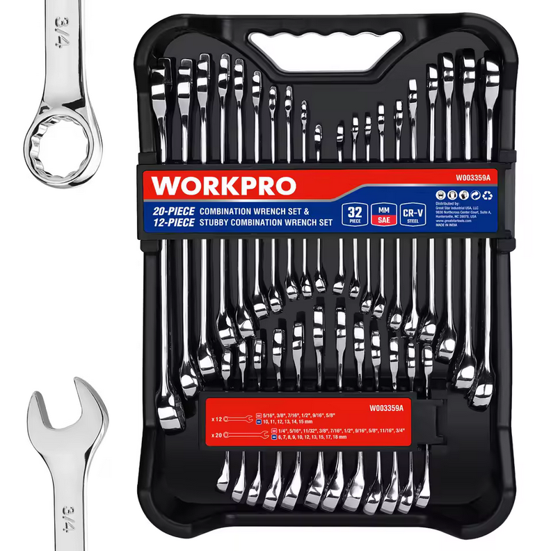 WorkPro 32-Piece SAE Combination Wrench Set: $31