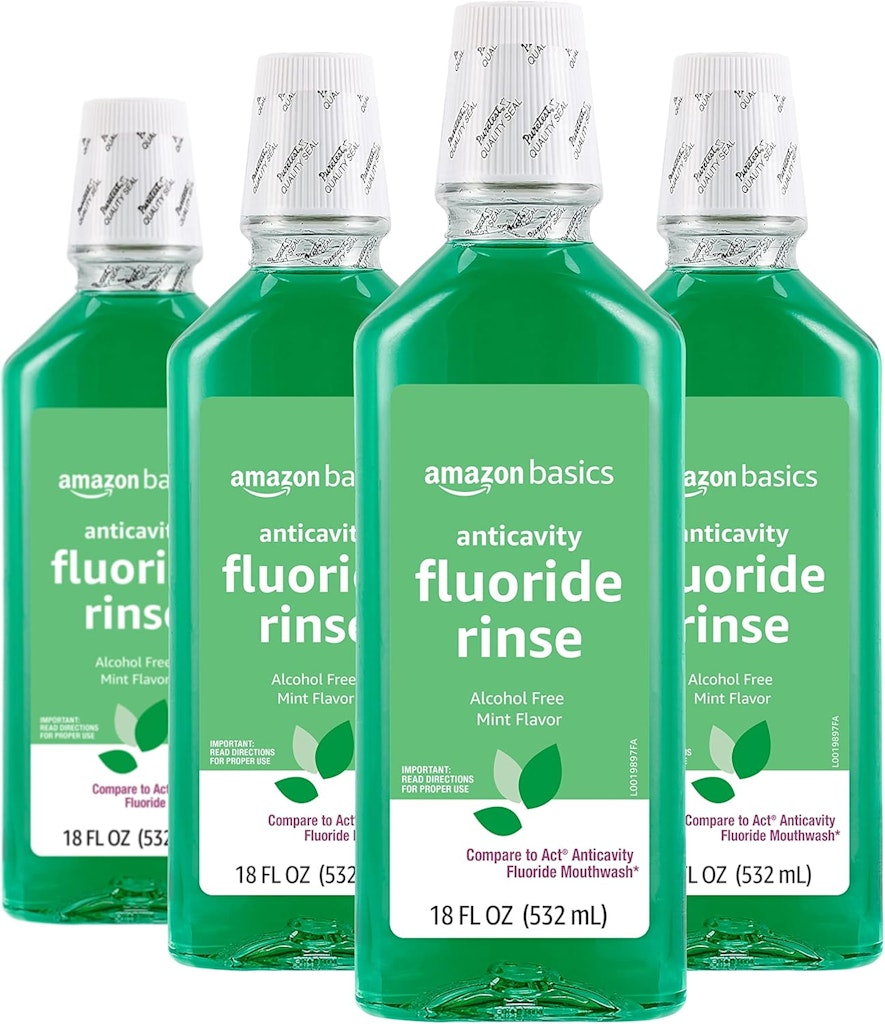Amazon Basics 18-oz. Alcohol-Free Anticavity Fluoride Rinse 4-Pack: $7.81 w/ Subscribe & Save Amazon Basics 18-oz. Alcohol-Free Anticavity Fluoride Rinse 4-Pack: $7.81 w/ Subscribe & Save