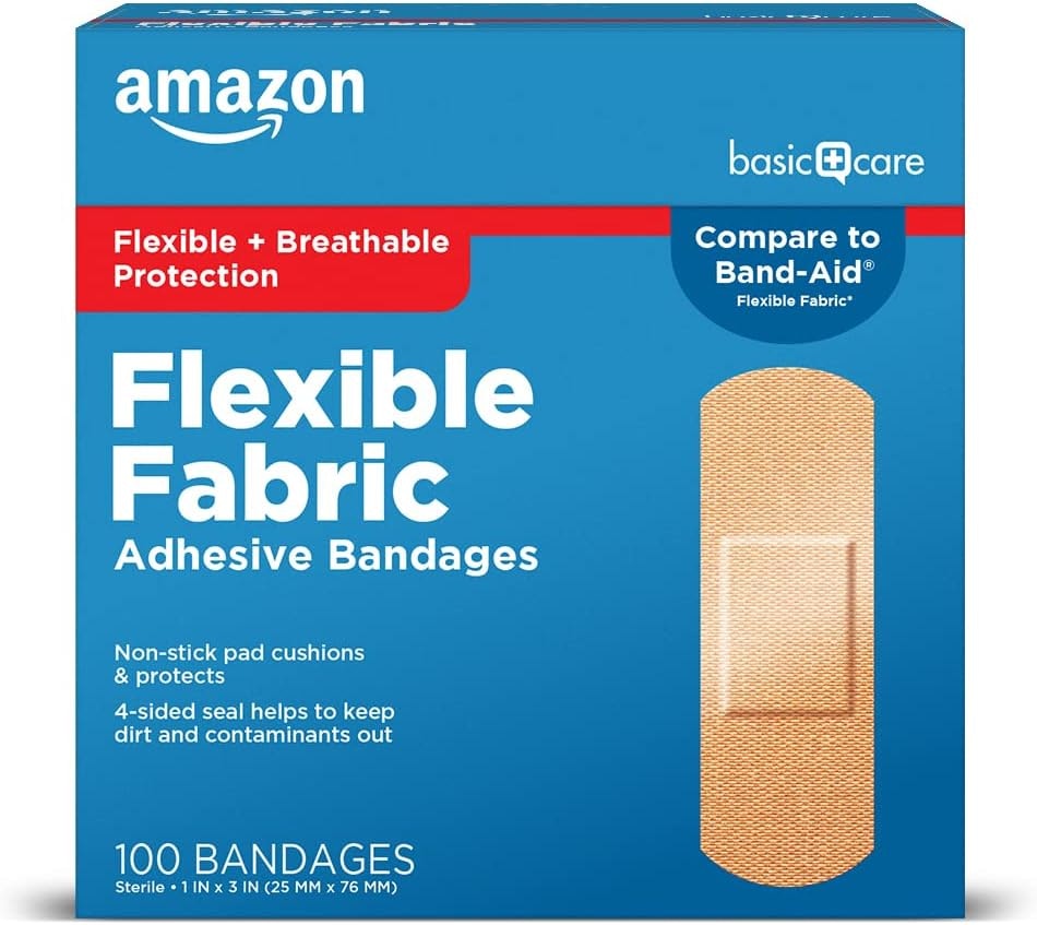Amazon Basic Care 100-Count Flexible Fabric Adhesive Bandages: $4.76 w/ Subscribe & Save