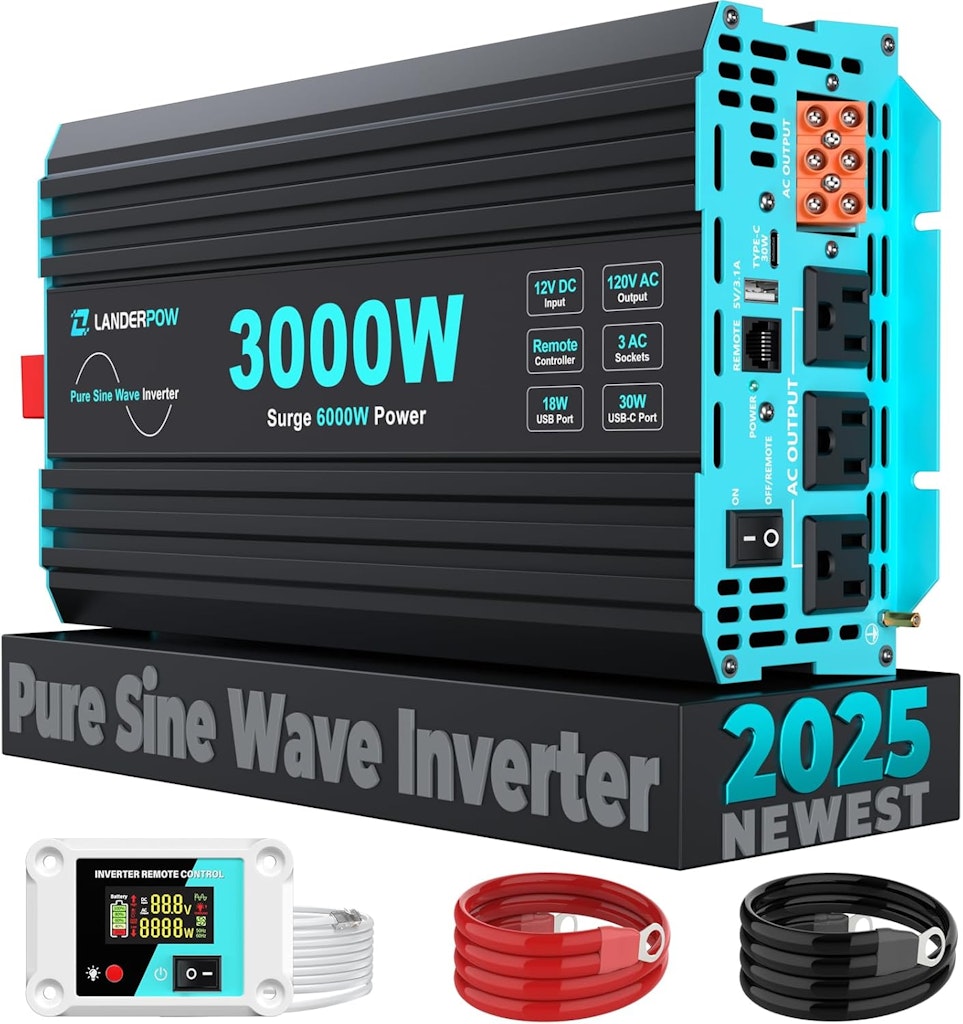 Landerpow 3000 Watt Pure Sine Wave Inverter: $150
