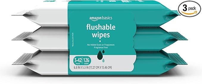 Amazon Basics Flushable Wet Wipes 126-Pack: $4.44 w/ Subscribe & Save