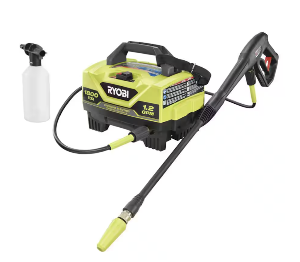Ryobi 1800-PSI Cold Water Corded Electric Pressure Washer: $89