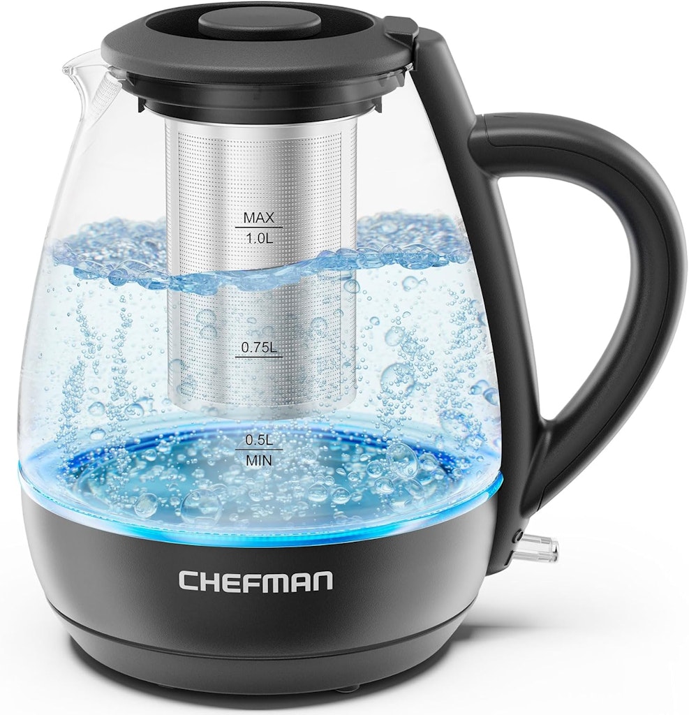 Chefman 1.8-Liter Electric Glass Tea Kettle: $19