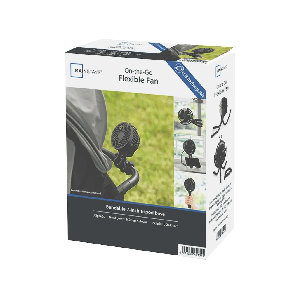 Mainstays On-the-Go Flexible Fan w/ Tripod: $13.34