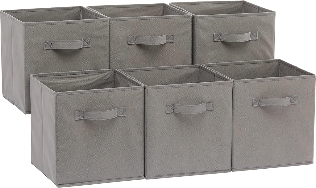 Amazon Basics Collapsible Fabric Storage Cubes 6-Pack: $13 w/ Prime