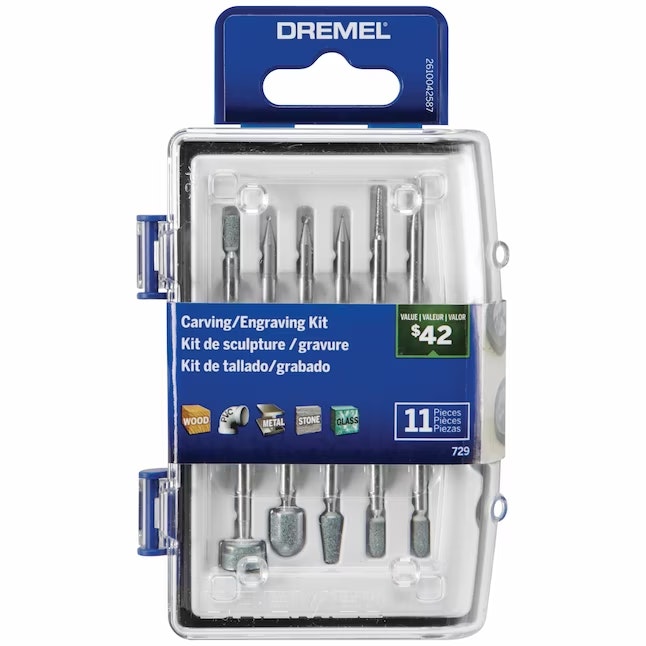 Dremel 11-Piece Diamond-Grit Wood Engraving Bit Set: $9.98