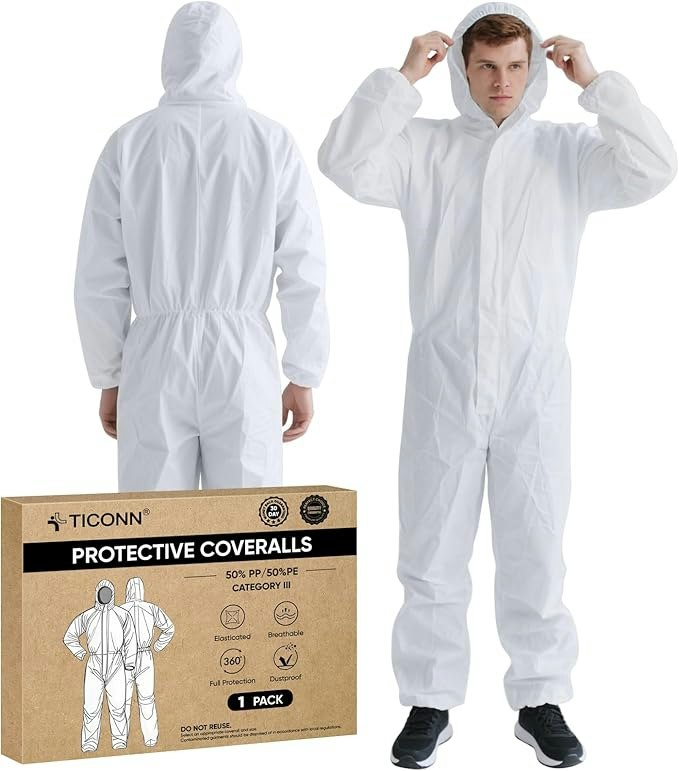 Ticonn Disposable Coveralls w/ Hood: $7.99