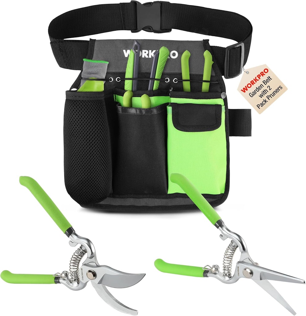 Workpro 2-Piece Pruning Shears and Garden Tool Belt Set: $13