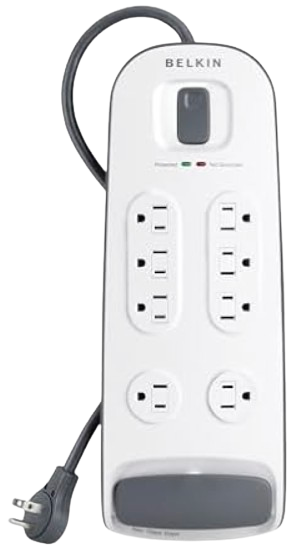Belkin 8-Outlet Surge Protector w/ Phone Line Protection: $18