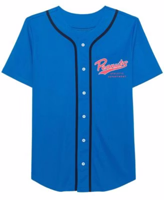 Hybrid Men's Peanuts Baseball Jersey Shirt: $15