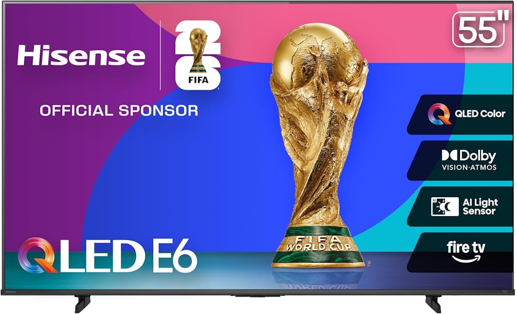 Hisense 55" E6 QLED 4K UHD Smart Fire TV: $298