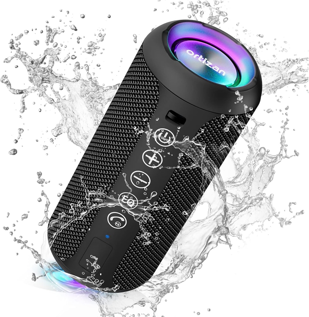 24W Waterproof Bluetooth Speaker with LED Lights: $30