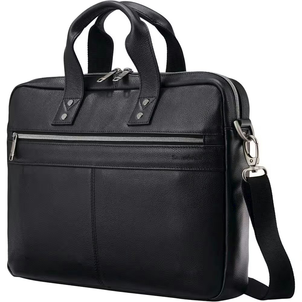 Samsonite Leather Slim Brief for 15.6" Laptop: $99