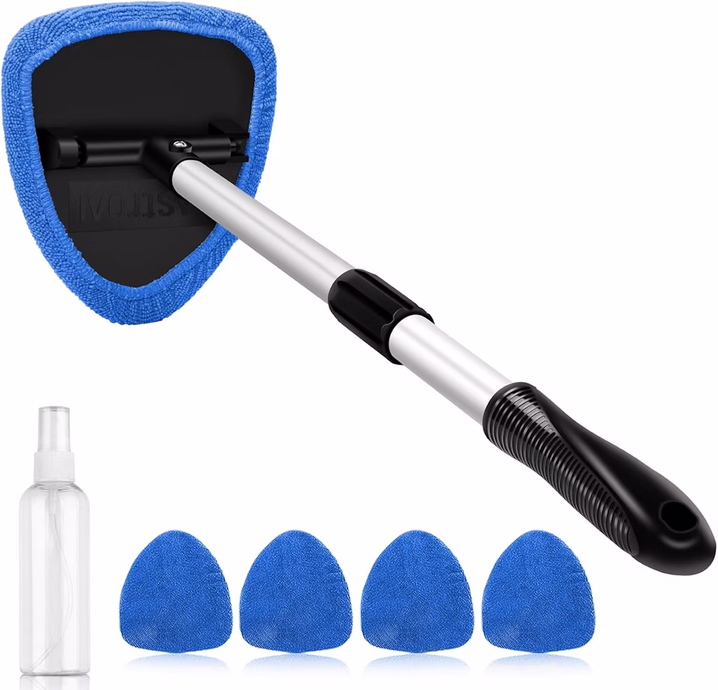 AstroAI Windshield Cleaner with Microfiber Pads and Extendable Handle: $9.29