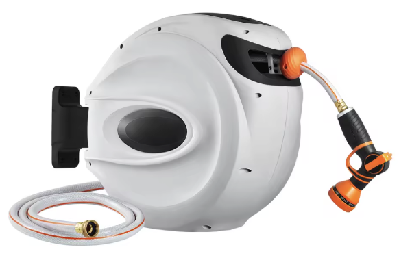 SucceBuy 50-Foot Retractable Water Hose Reel : $57