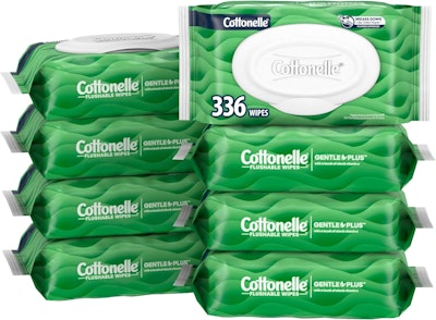 Cottonelle GentlePlus 336-Count Flushable Wet Wipes for $9.09 via Sub. & Save + free shipping w/ Prime