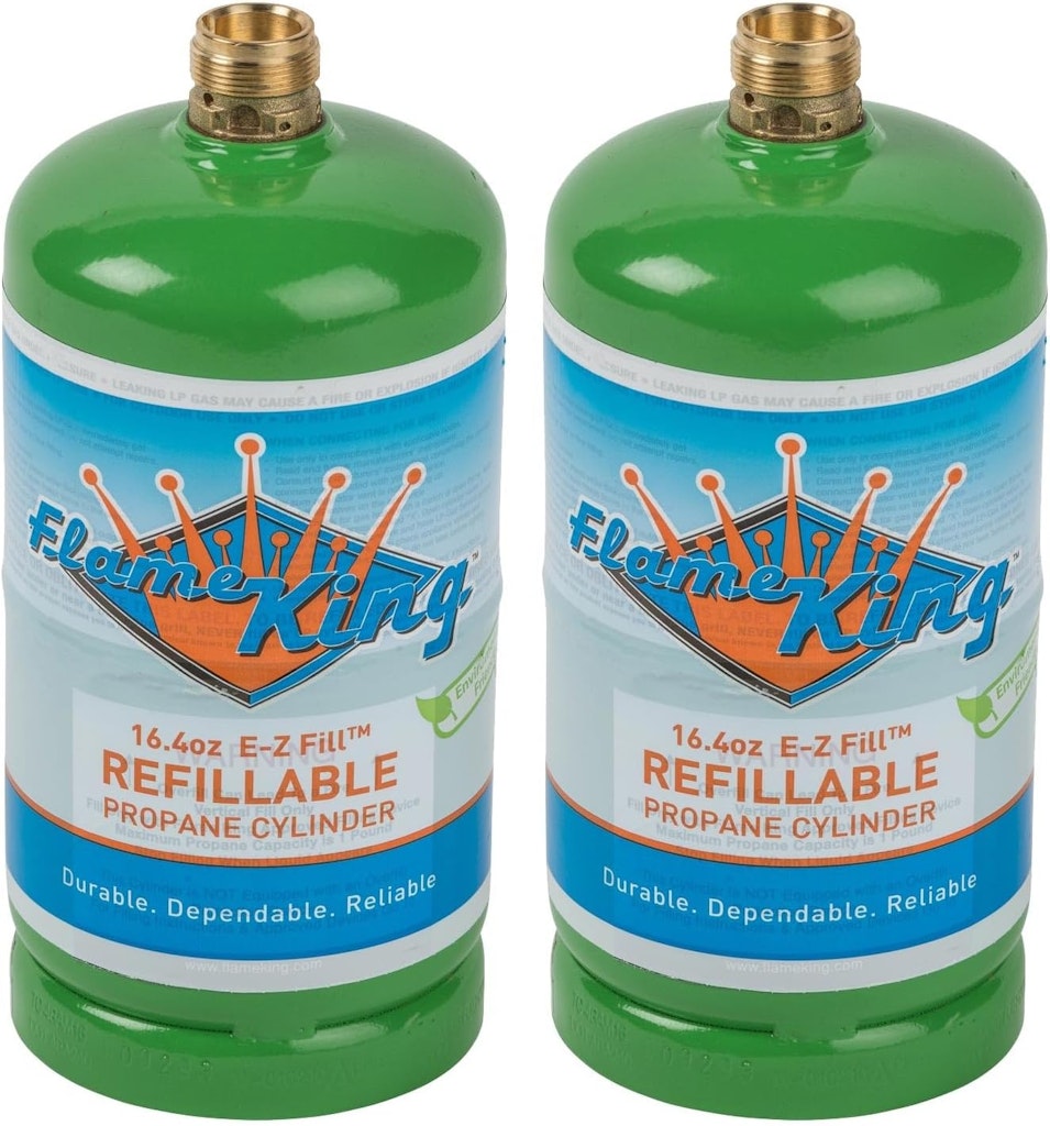 Flame King Refillable 1-lb. Empty Propane Cylinder 2-Pack: $31