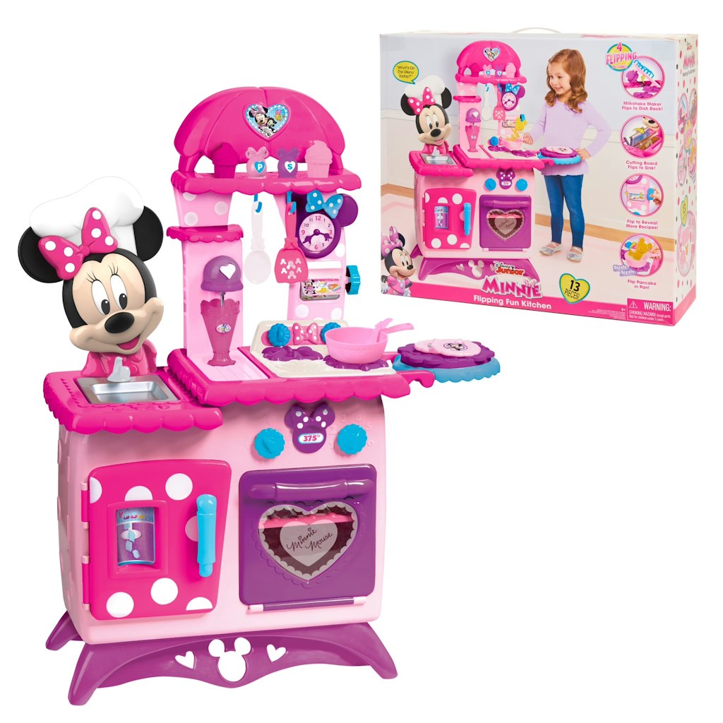 Disney Junior Minnie Mouse Flipping Fun Pretend Play Kitchen Set: $50 Disney Junior Minnie Mouse Flipping Fun Pretend Play Kitchen Set: $50