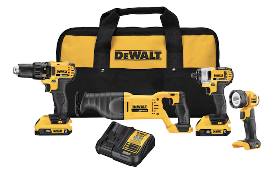 DeWalt 4-Tool Combo Kit w/ 2 Batteries: $299
