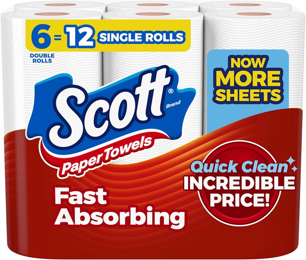 Scott Double Roll Choose-A-Sheet Paper Towels 6-Pack: $6.50 via Sub. & Save