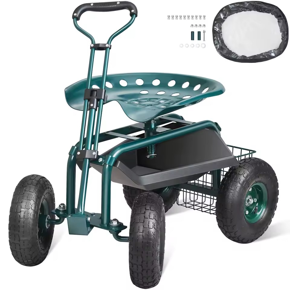 Succebuy Swivel Seat Garden Cart: $54.57 Succebuy Swivel Seat Garden Cart: $54.57