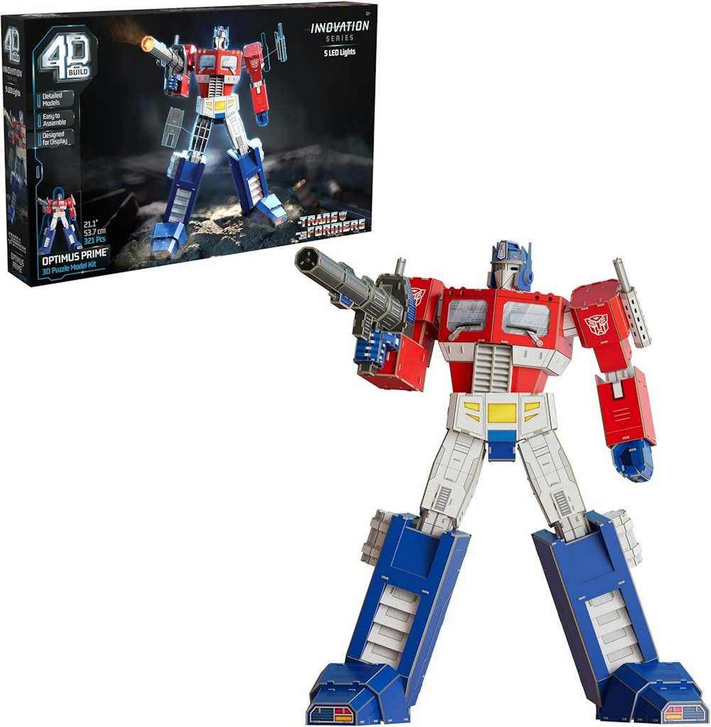 4D Build Transformers Optimus Prime 3D Model Kit w/ LED Lights: $15