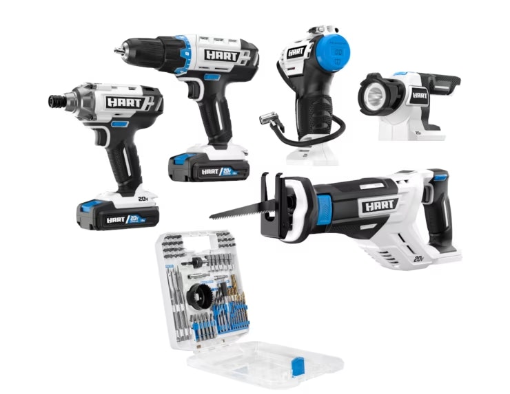 Hart 20V 5-Tool Kit with 70-Piece Accessory Set: $219 Hart 20V 5-Tool Kit with 70-Piece Accessory Set: $219