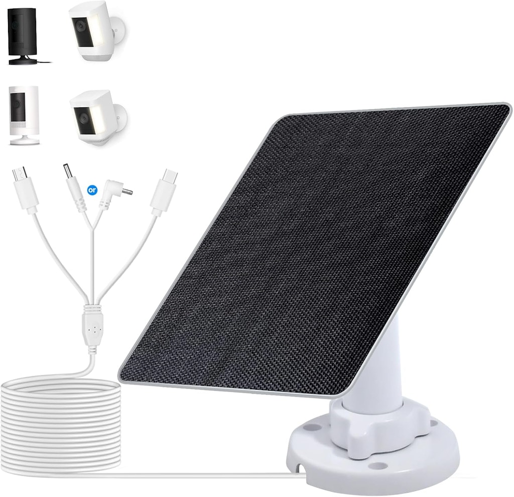 Eco-Worthy 5W 5V Solar Panel Solar Charger for Ring Camera: $11