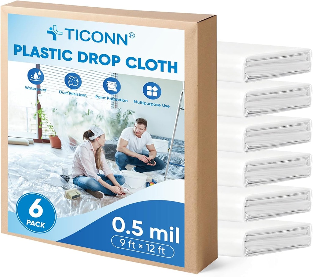 Ticonn Plastic Dropcloth Multipacks: From $6.99