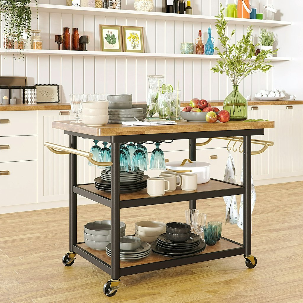 Beautiful by Drew Barrymore Beautiful by Drew Barrymore Rolling Kitchen Island Cart: $150 Beautiful by Drew Barrymore Beautiful by Drew Barrymore Rolling Kitchen Island Cart: $150