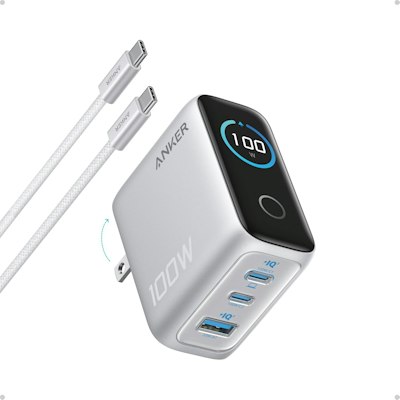 Anker 100W 3-Port Smart Touchscreen USB-C Charging Block for $50 + free shipping
