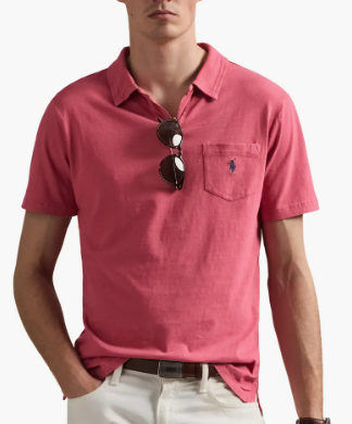 Polo Ralph Lauren Men's Johnny Collar Cotton & Linen Pocket Polo: From $35