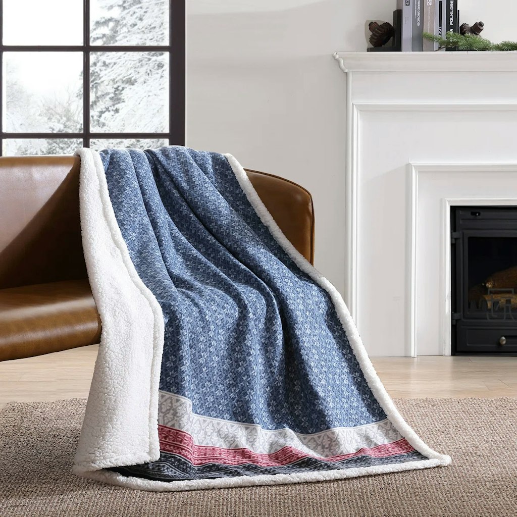 Eddie Bauer Printed Plush Fleece/Sherpa Oversized Throw Blanket: $13 Eddie Bauer Printed Plush Fleece/Sherpa Oversized Throw Blanket: $13