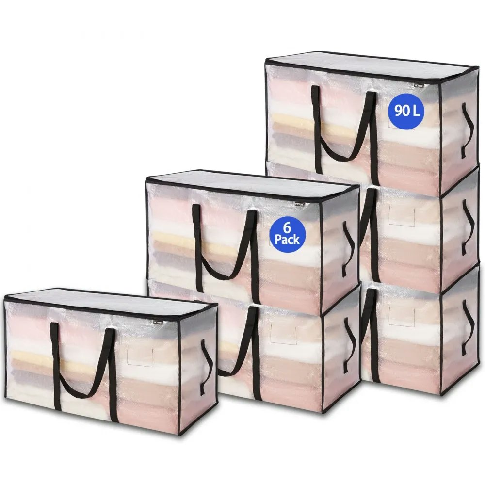 Vevor 90L Large Storage Bags 6-Pack: $18